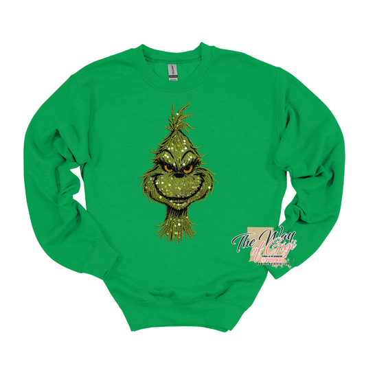 Grinch Face Yarn Sequin