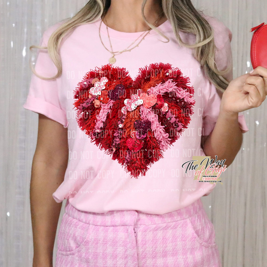 Heart Sequin Faux
